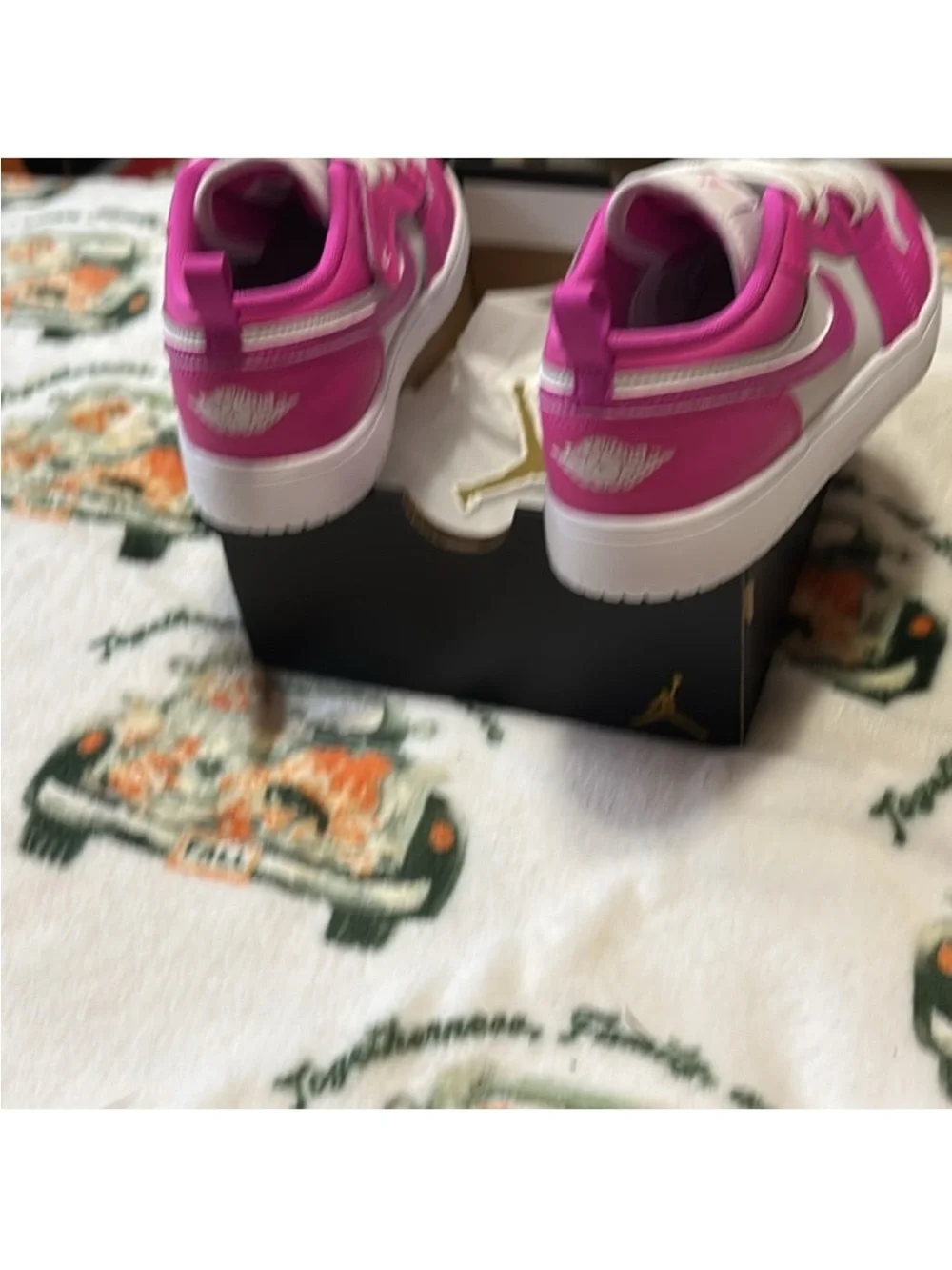 Jordan Kids' White and Pink Low-Top Sneakers